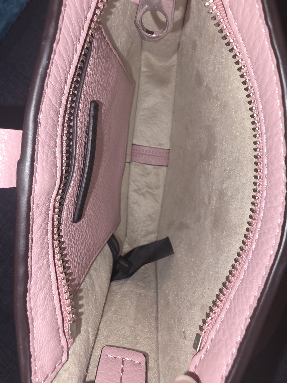 Rebecca Minkoff Kylie Lavendar Unlined Pebbled Leather Crossbody Bag Purse - Picture 7 of 12